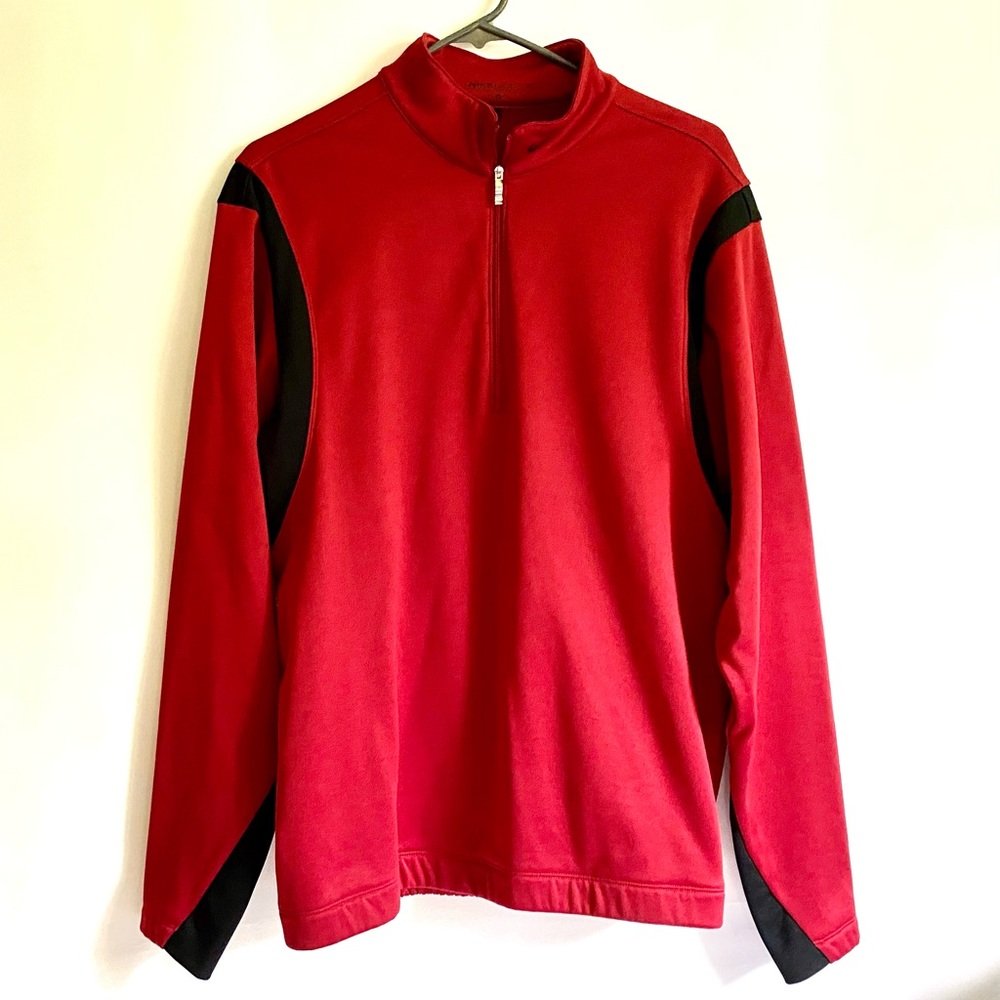 Nike Golf Therma-Fit 1/4 Zip Men’s SM Pullover Red with Black Accents 90's Nike